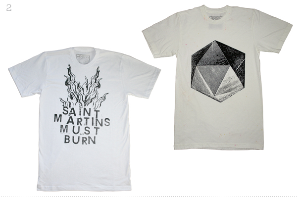 Hand-printed T-shirts by The Orphan's Arms