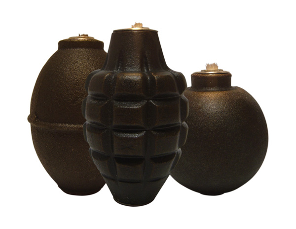 Hand Grenade Oil Lamps by Piet Houtenbos